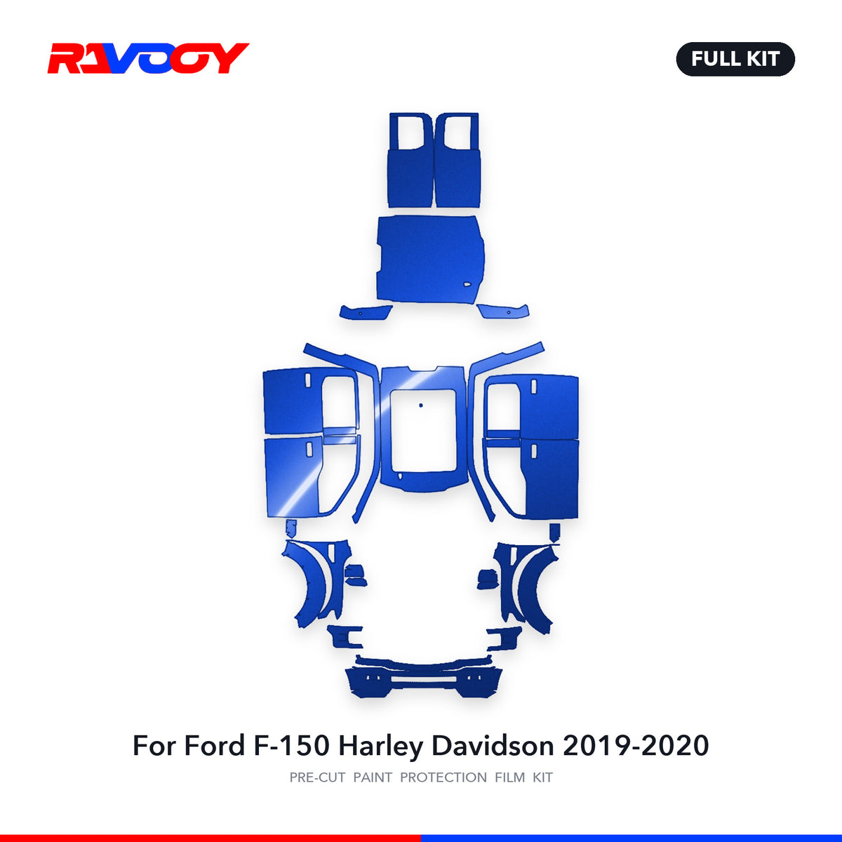Full vehicle PPF pattern for 2019-2020 Ford F-150 Harley Davidson