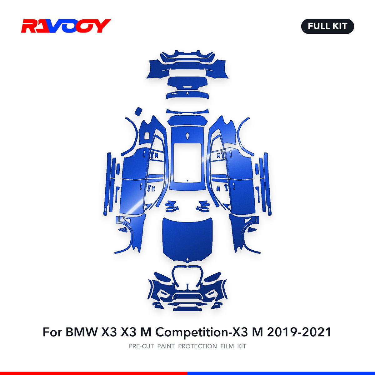 Full vehicle PPF pattern for 2019-2021 BMW X3 X3 M Competition-X3 M