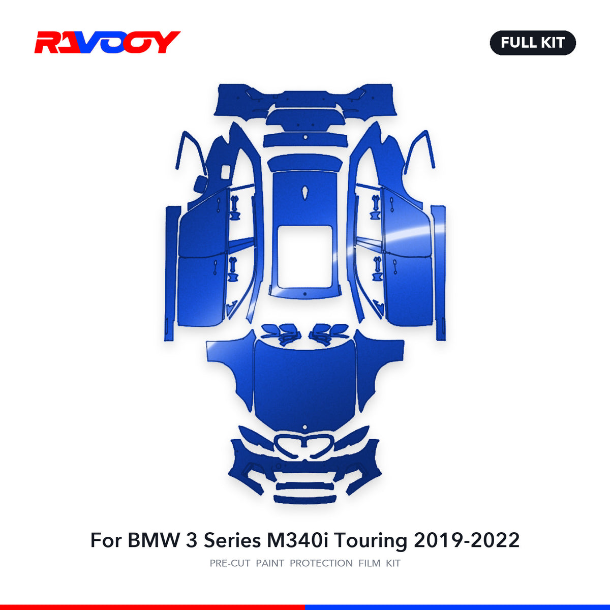 Full vehicle PPF pattern for 2019-2022 BMW 3 Series M340i Touring