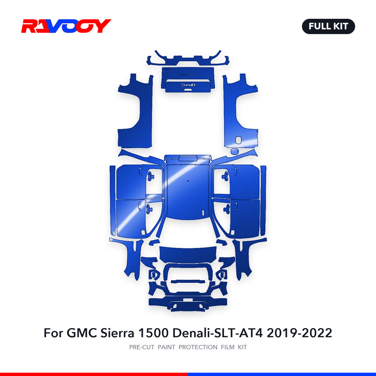Full vehicle PPF pattern for 2019-2022 GMC Sierra 1500 Denali-SLT-AT4