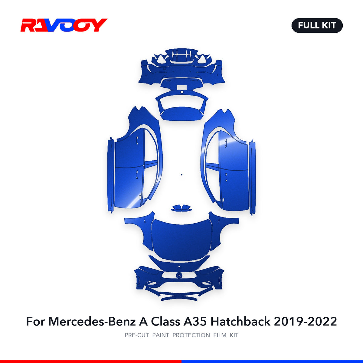 Full vehicle PPF pattern for 2019-2022 Mercedes-Benz A Class A35 Hatchback