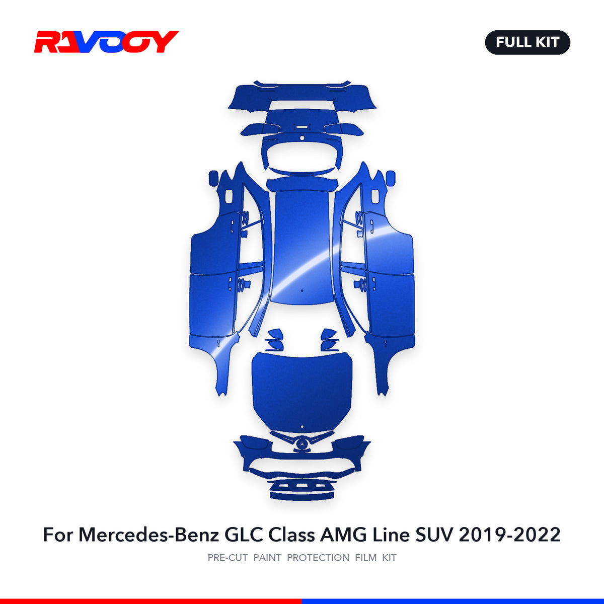 Full vehicle PPF pattern for 2019-2022 Mercedes-Benz GLC Class AMG Line SUV