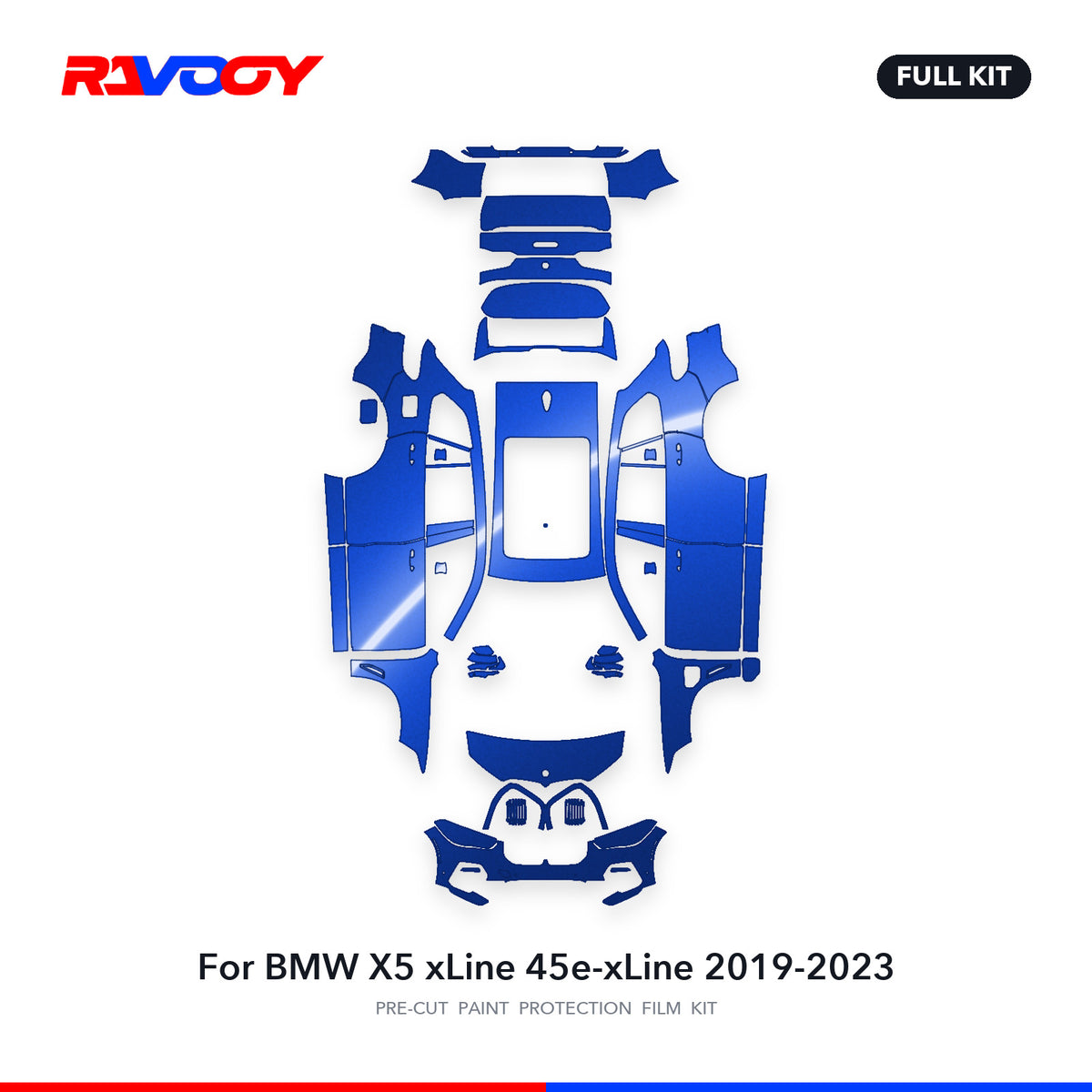 Full vehicle PPF pattern for 2019-2023 BMW X5 xLine 45e-xLine