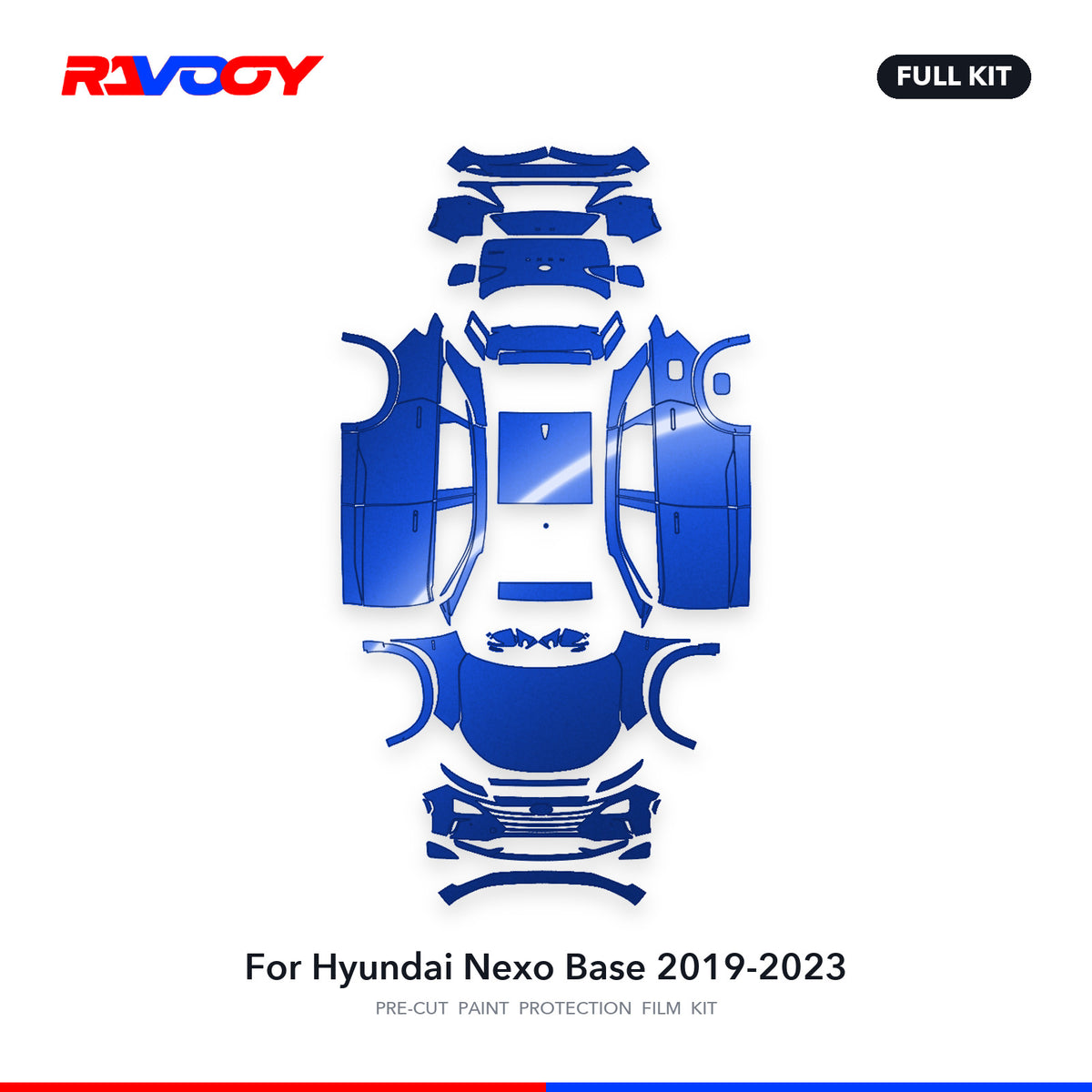 Full vehicle PPF pattern for 2019-2023 Hyundai Nexo Base
