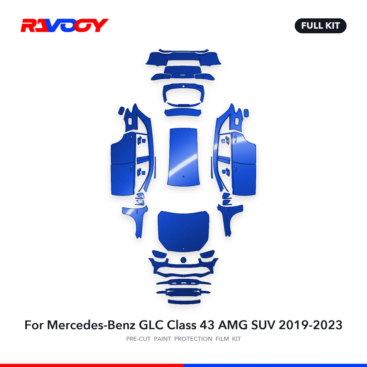 Full vehicle PPF pattern for 2019-2023 Mercedes-Benz GLC Class 43 AMG SUV