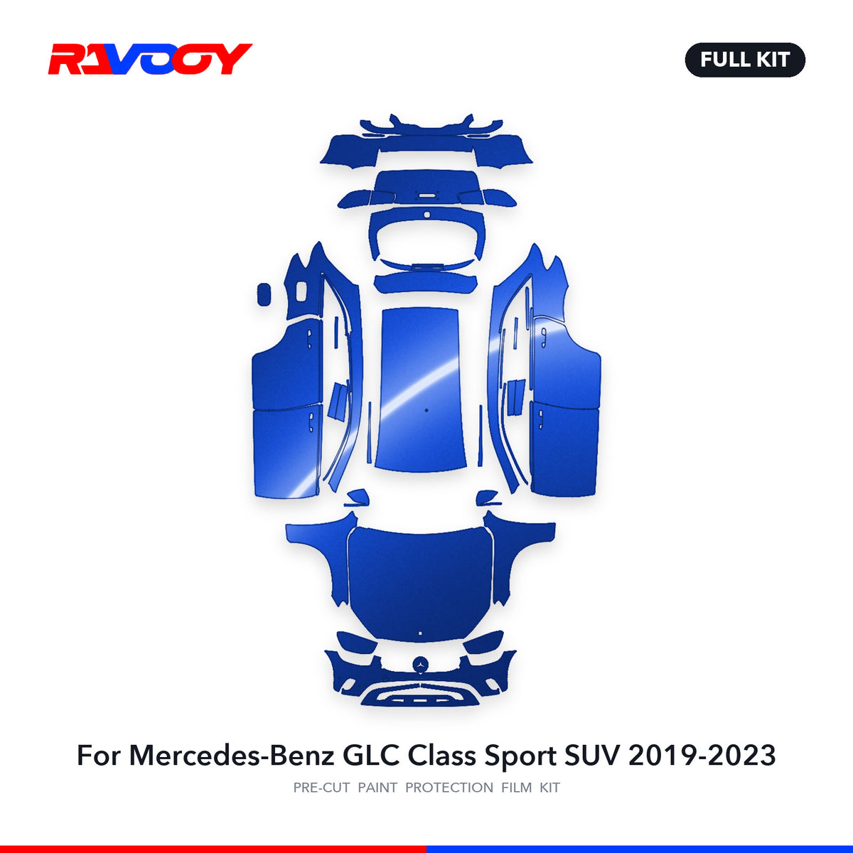 Full vehicle PPF pattern for 2019-2023 Mercedes-Benz GLC Class Sport SUV