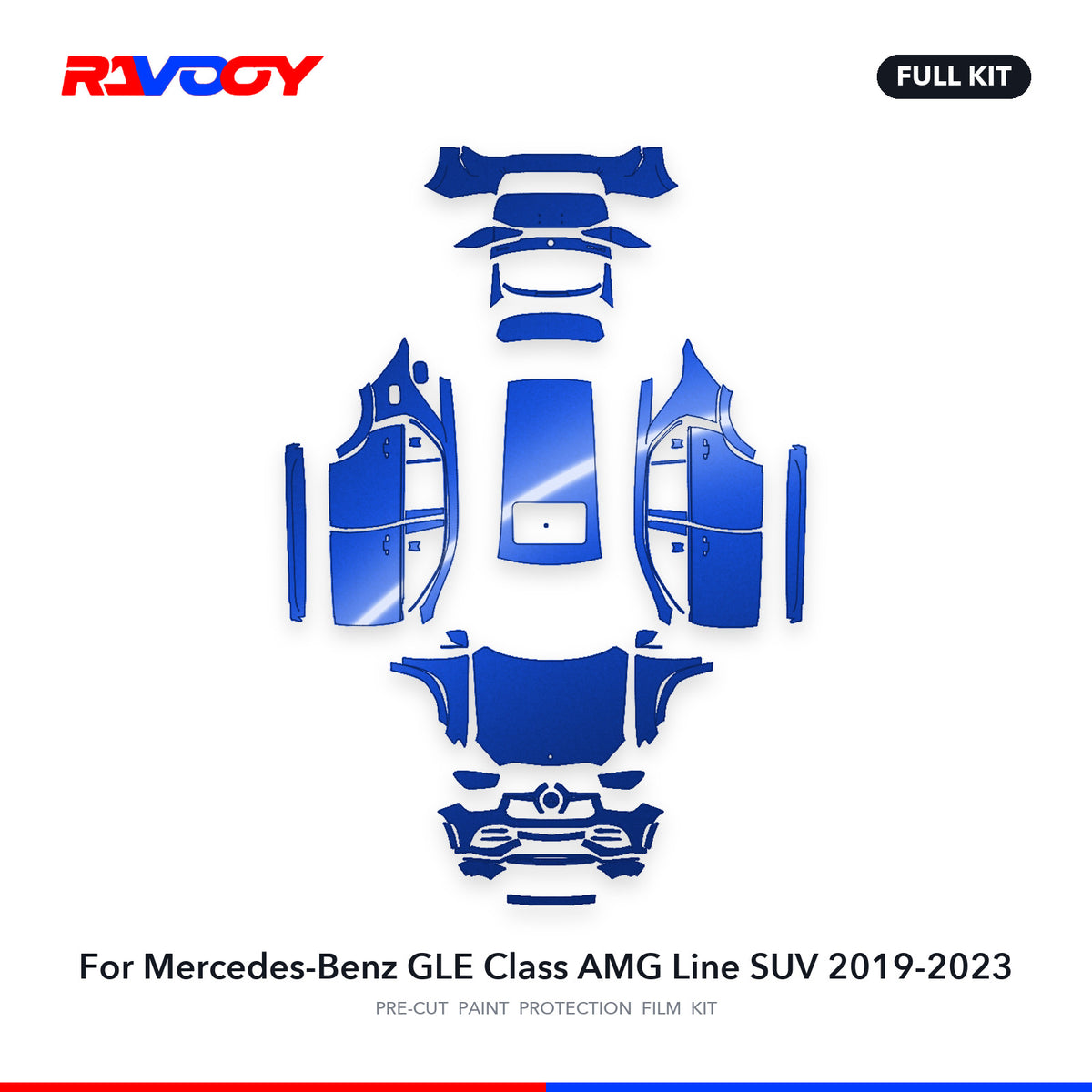 Full vehicle PPF pattern for 2019-2023 Mercedes-Benz GLE Class AMG Line SUV