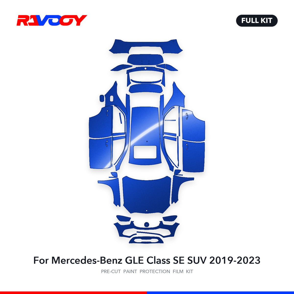 Full vehicle PPF pattern for 2019-2023 Mercedes-Benz GLE Class SE SUV