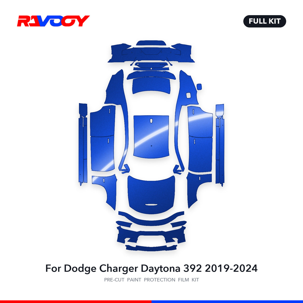 Full vehicle PPF pattern for 2019-2024 Dodge Charger Daytona 392