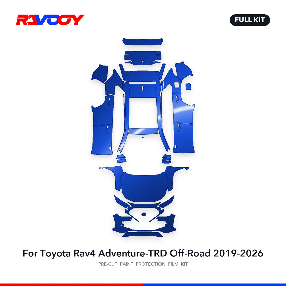 Full vehicle PPF pattern for 2019-2026 Toyota Rav4 Adventure-TRD Off-Road