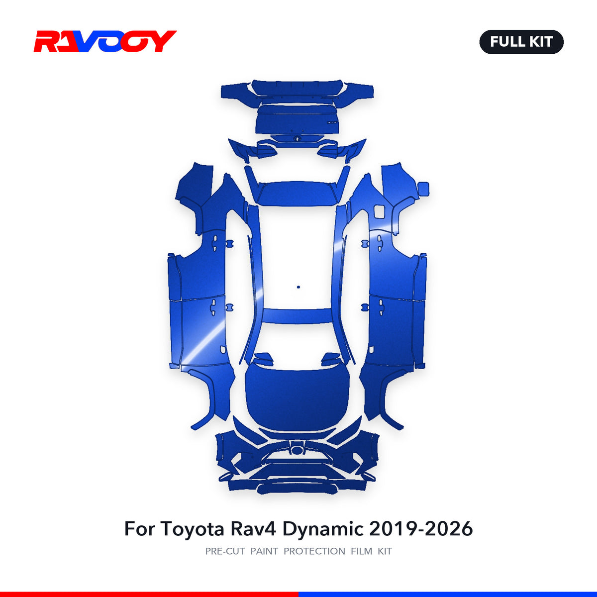 Full vehicle PPF pattern for 2019-2026 Toyota Rav4 Dynamic