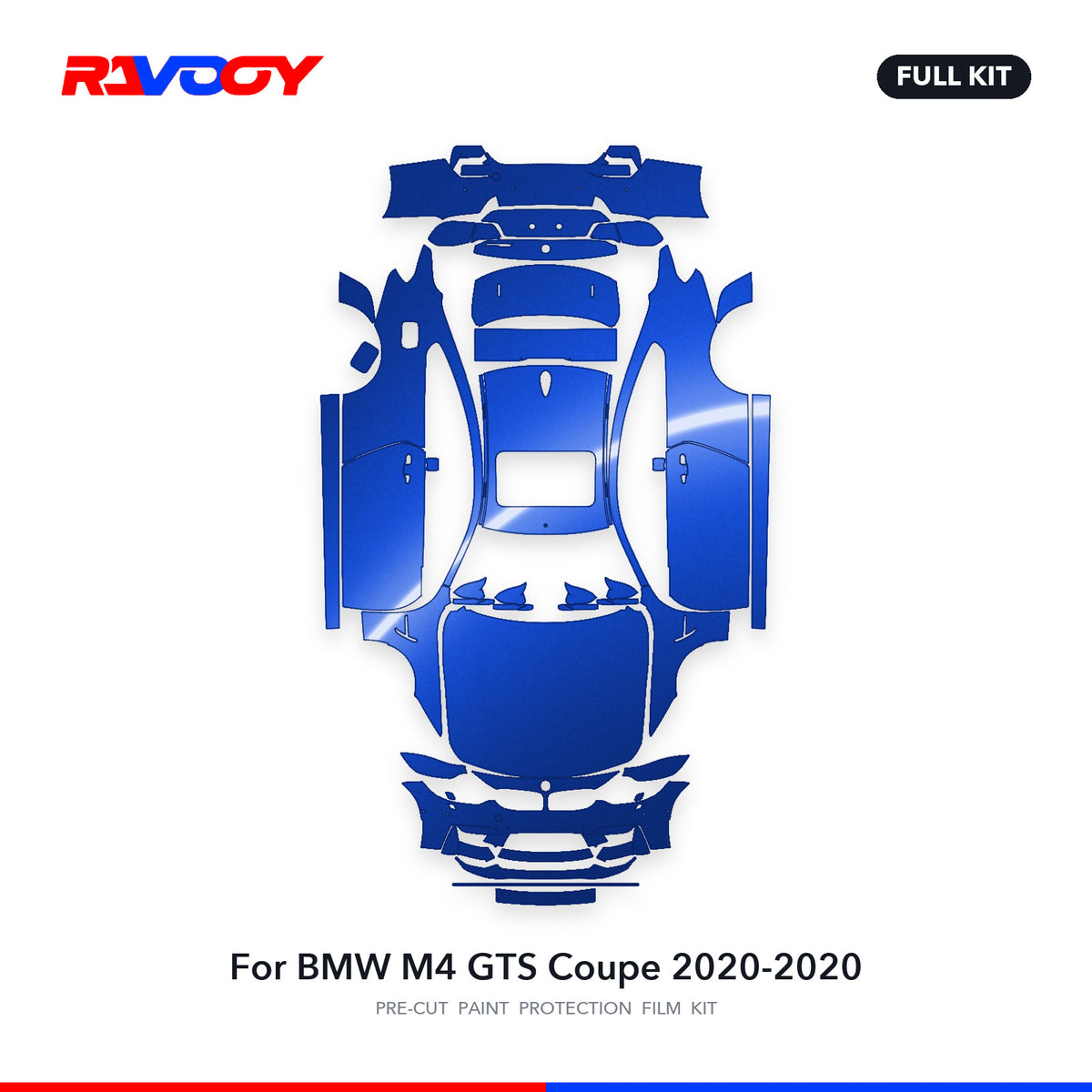 Full vehicle PPF pattern for 2020-2020 BMW M4 GTS Coupe