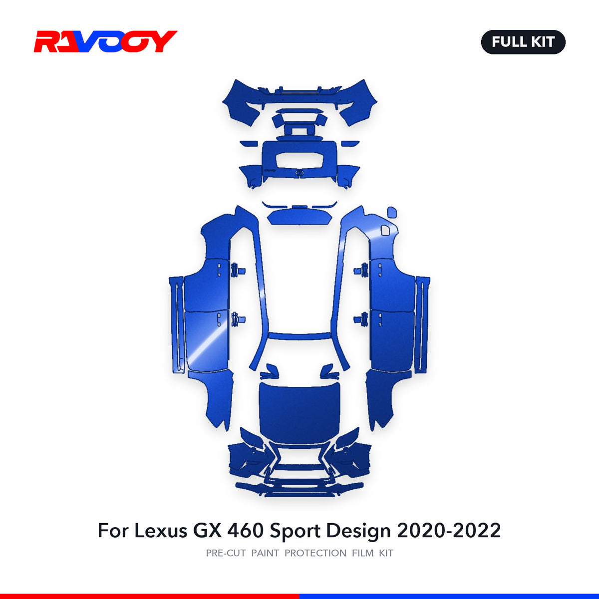 Full vehicle PPF pattern for 2020-2022 Lexus GX 460 Sport Design