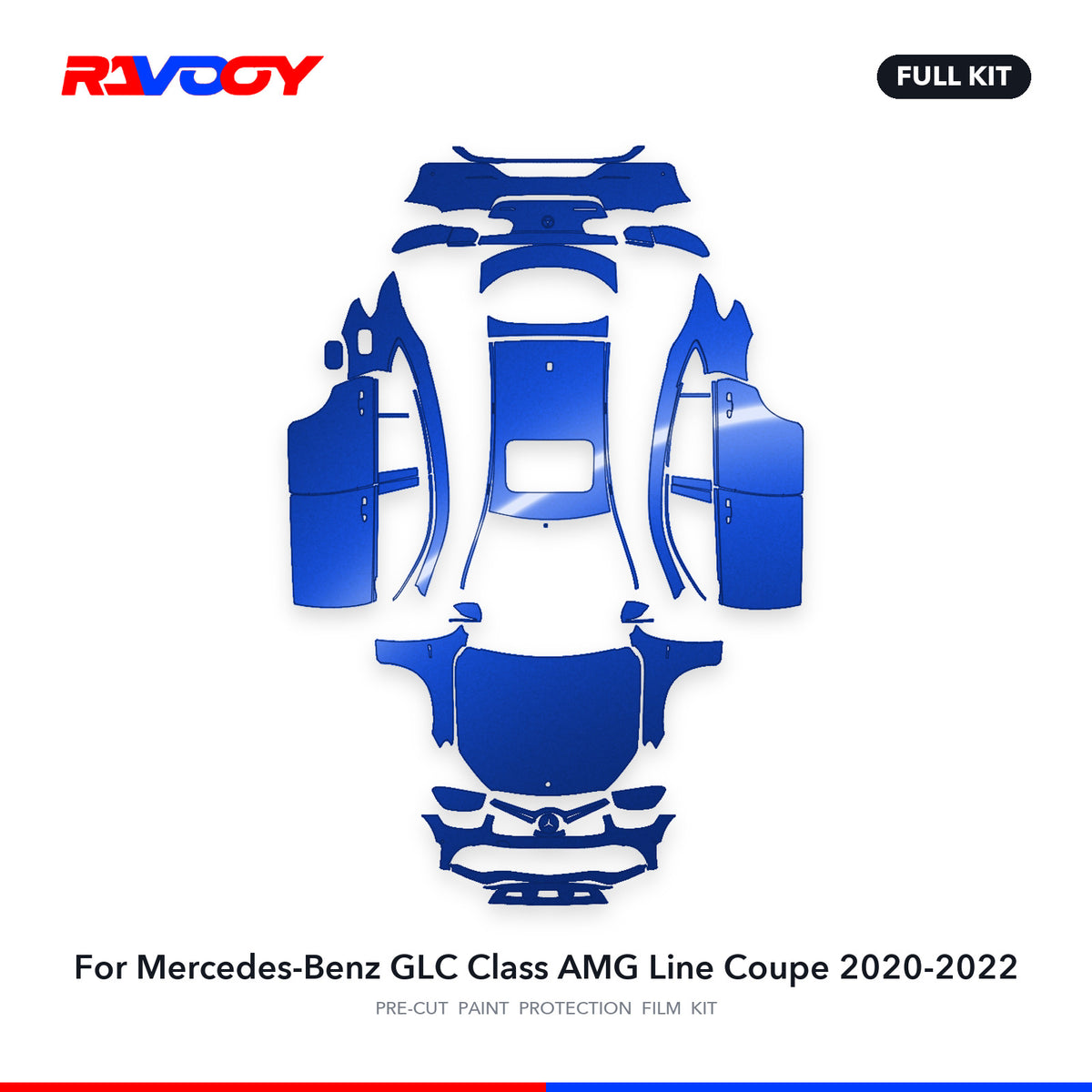 Full vehicle PPF pattern for 2020-2022 Mercedes-Benz GLC Class AMG Line Coupe
