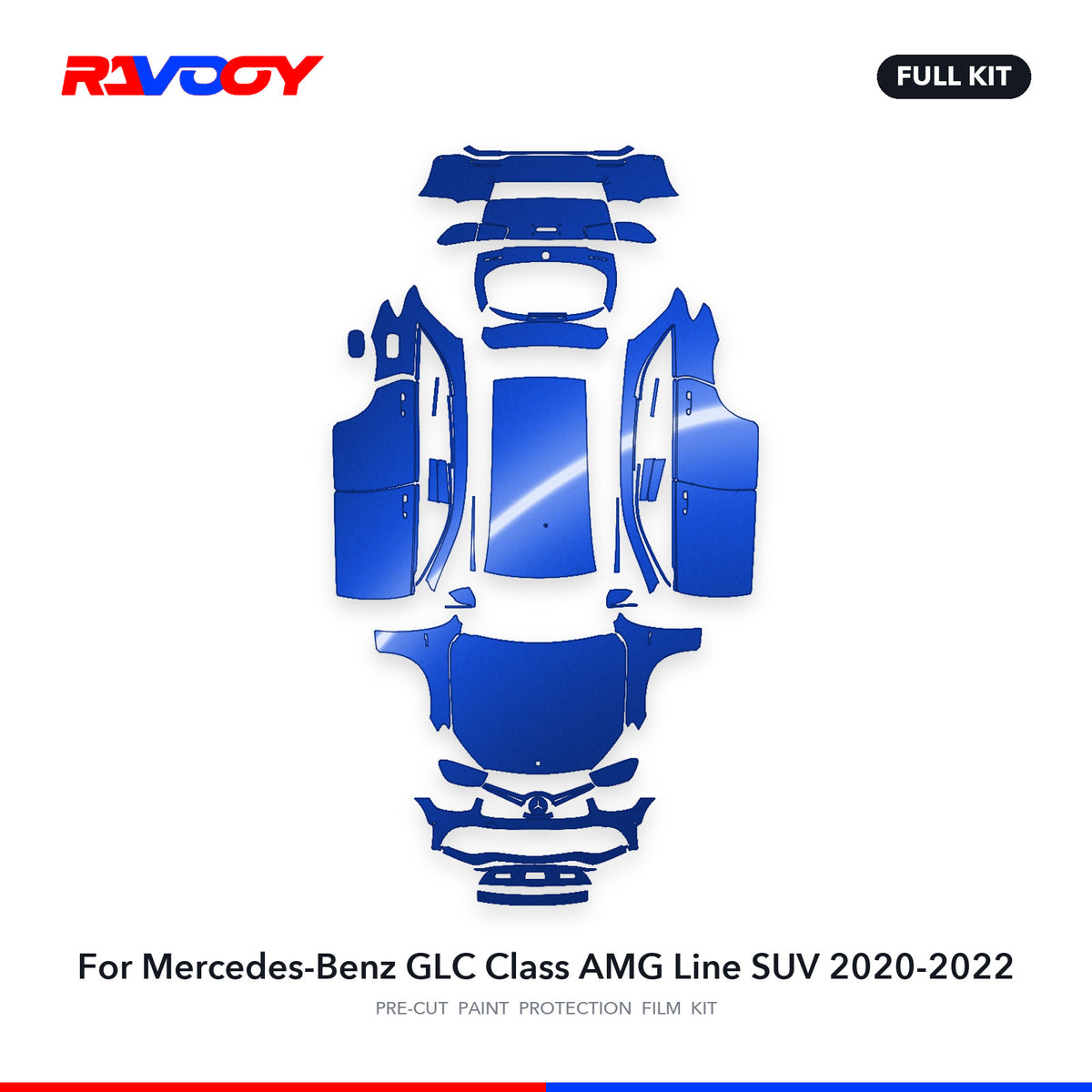 Full vehicle PPF pattern for 2020-2022 Mercedes-Benz GLC Class AMG Line SUV
