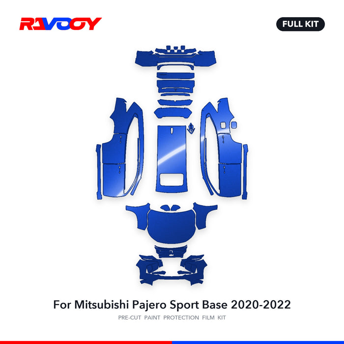 Full vehicle PPF pattern for 2020-2022 Mitsubishi Pajero Sport Base