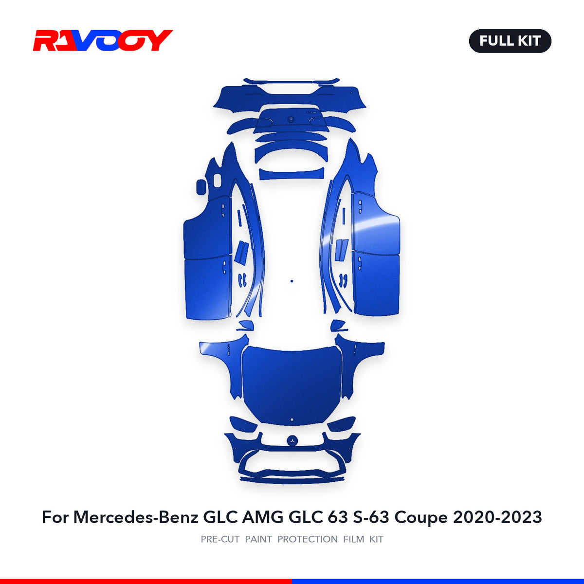 Full vehicle PPF pattern for 2020-2023 Mercedes-Benz GLC AMG GLC 63 S-63 Coupe