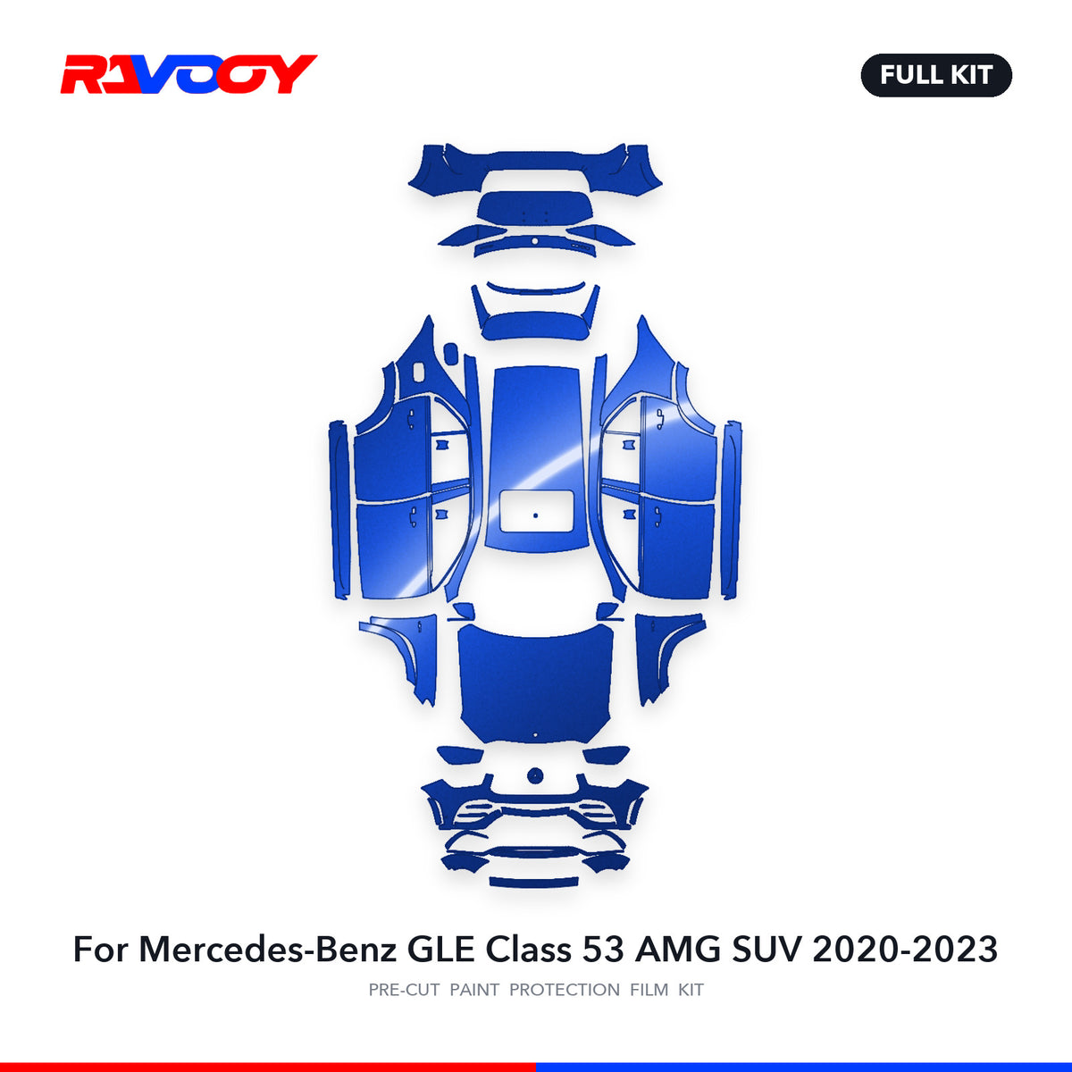 Full vehicle PPF pattern for 2020-2023 Mercedes-Benz GLE Class 53 AMG SUV