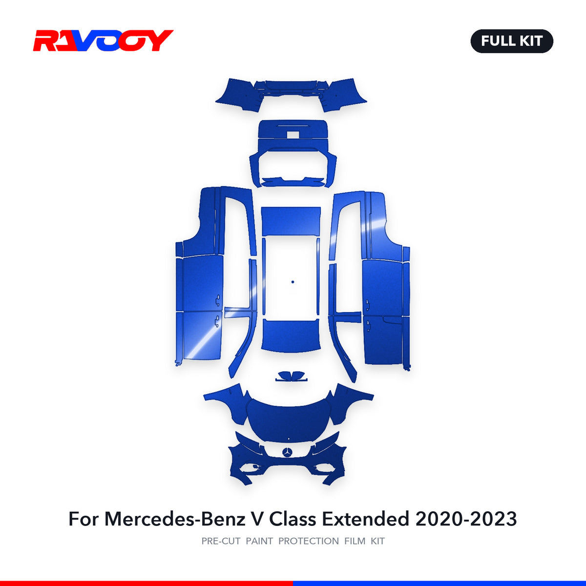 Full vehicle PPF pattern for 2020-2023 Mercedes-Benz V Class Extended