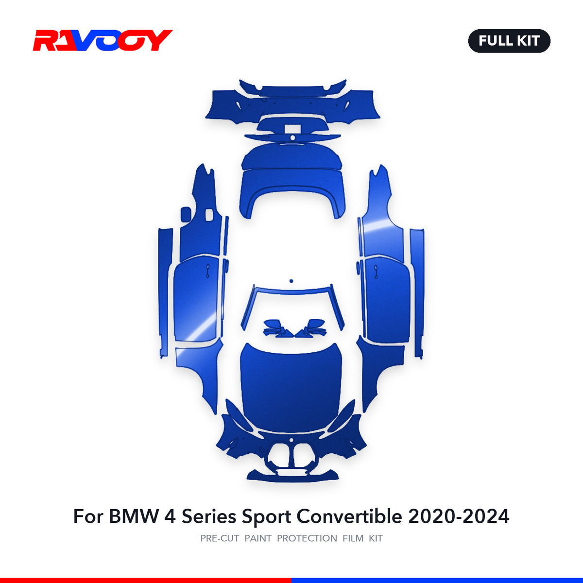 Full vehicle PPF pattern for 2020-2024 BMW 4 Series Sport Convertible