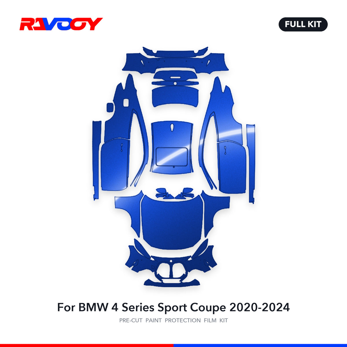 Full vehicle PPF pattern for 2020-2024 BMW 4 Series Sport Coupe