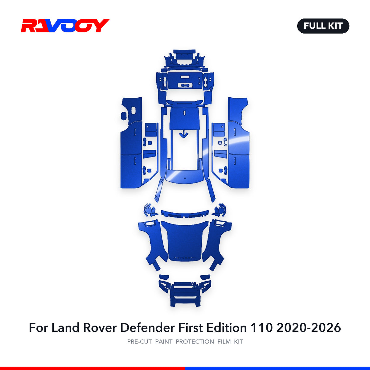 Full vehicle PPF pattern for 2020-2026 Land Rover Defender First Edition 110