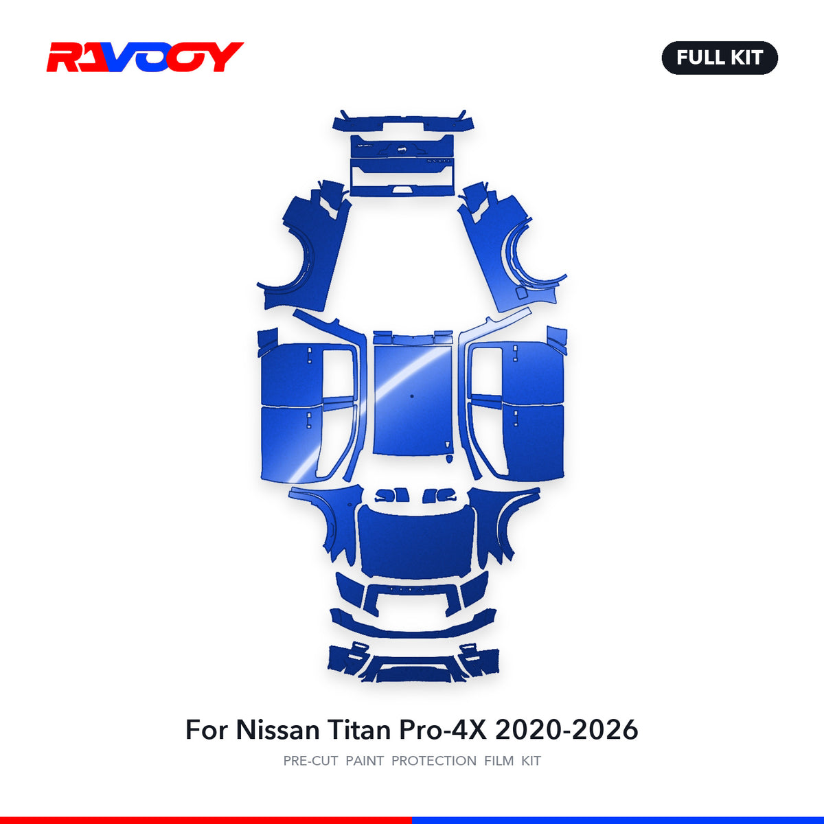 Full vehicle PPF pattern for 2020-2026 Nissan Titan Pro-4X