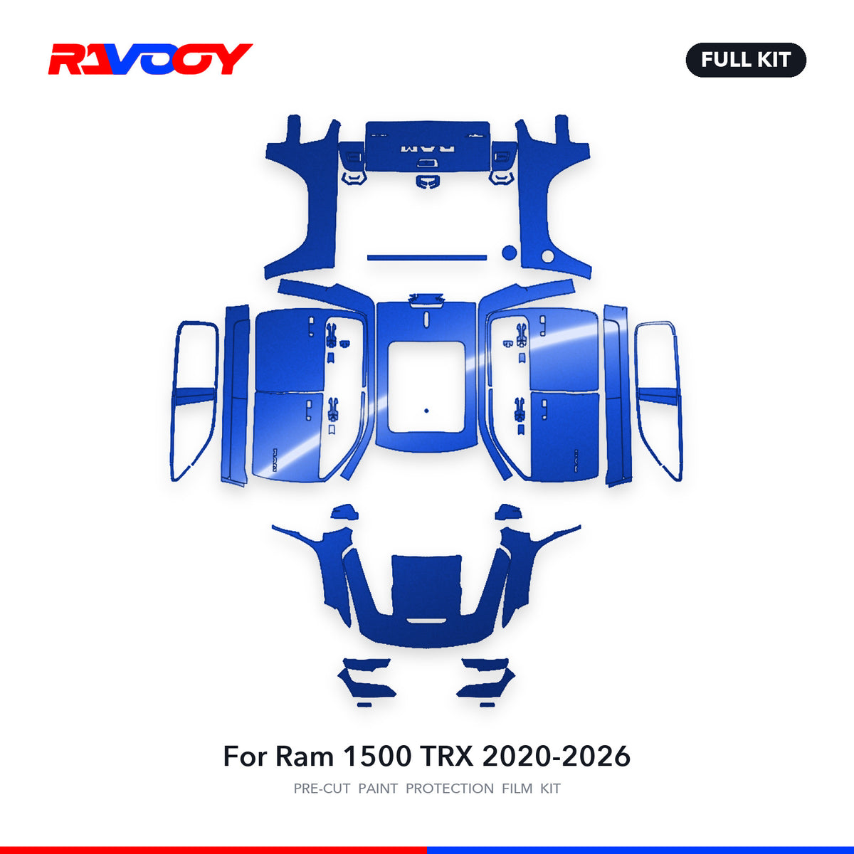 Full vehicle PPF pattern for 2020-2026 Ram 1500 TRX