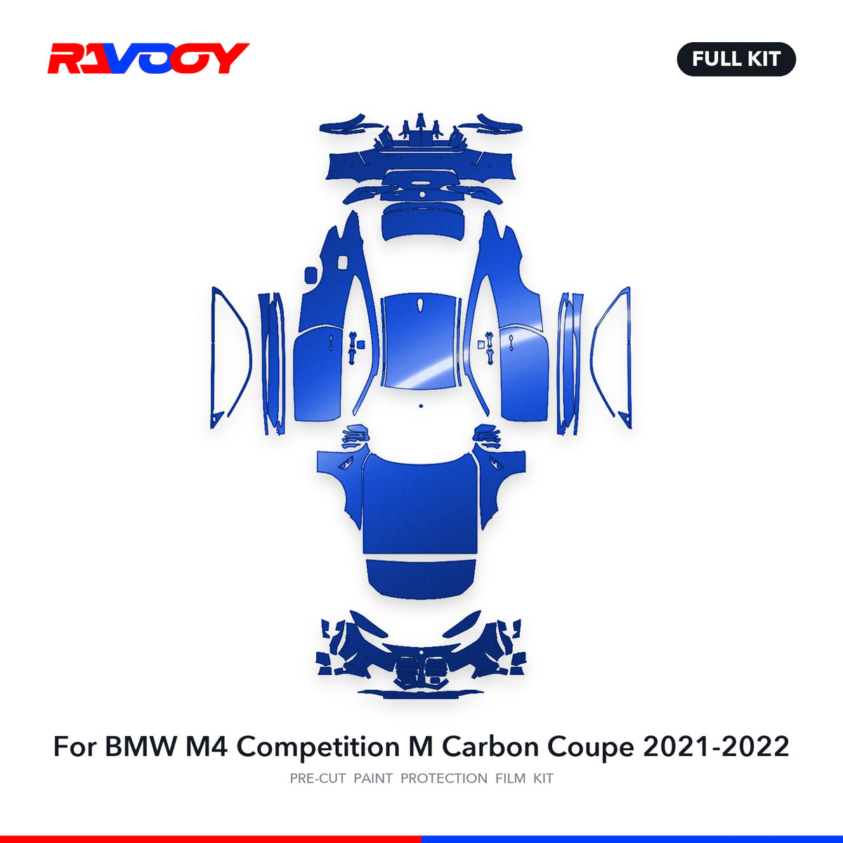 Full vehicle PPF pattern for 2021-2022 BMW M4 Competition M Carbon Coupe