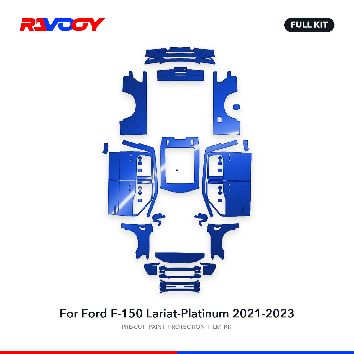 Full vehicle PPF pattern for 2021-2023 Ford F-150 Lariat-Platinum