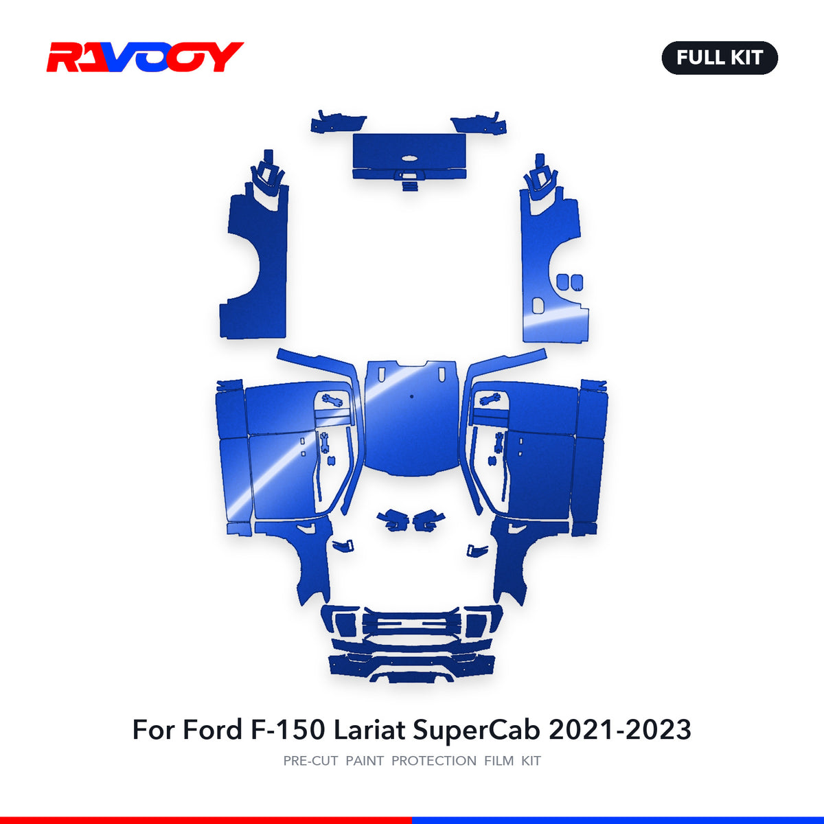 Full vehicle PPF pattern for 2021-2023 Ford F-150 Lariat SuperCab