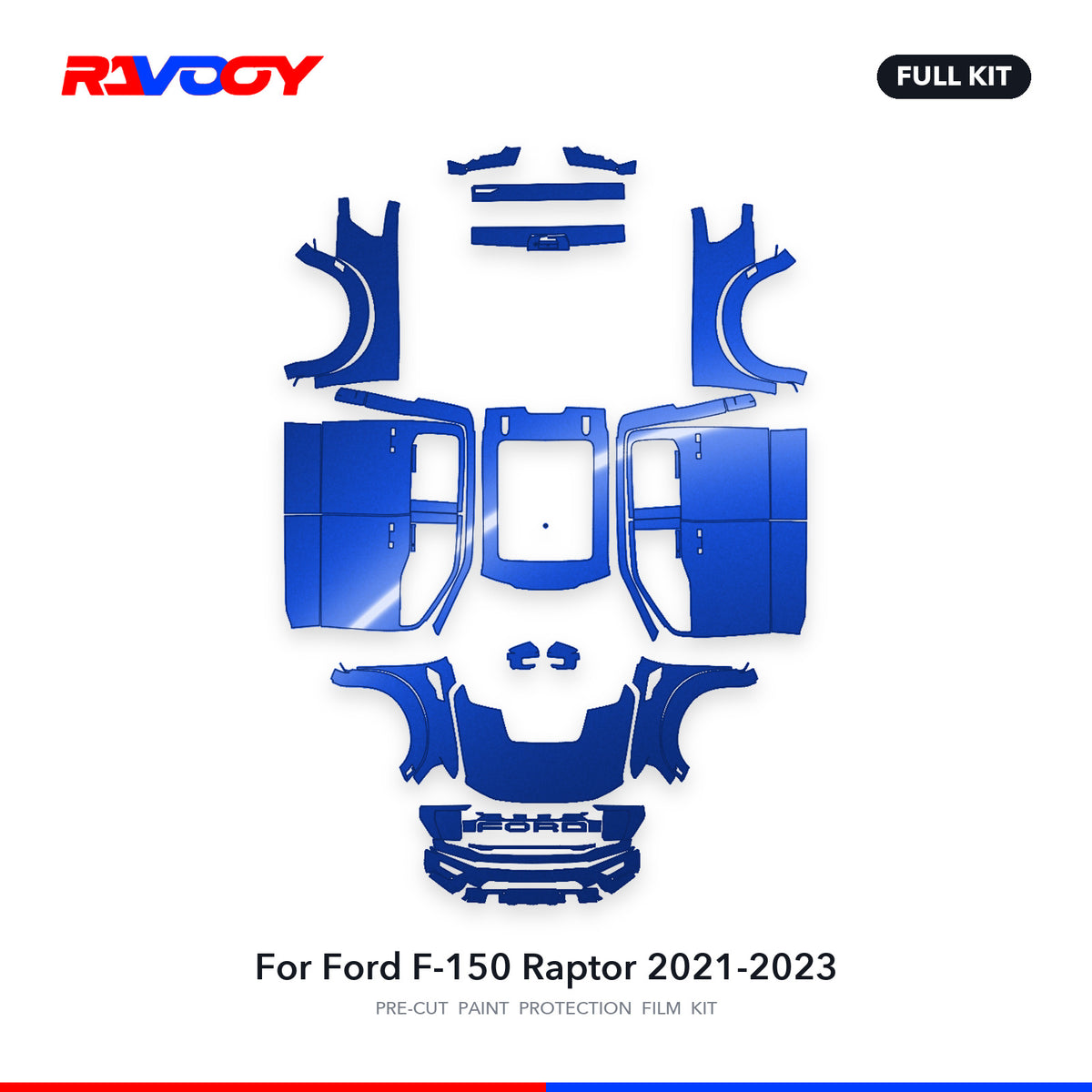 Full vehicle PPF pattern for 2021-2023 Ford F-150 Raptor