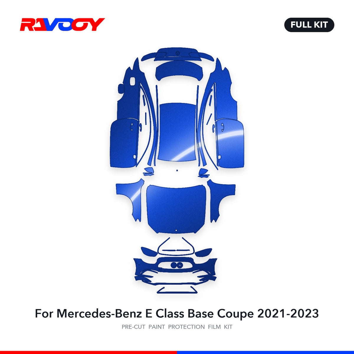 Full vehicle PPF pattern for 2021-2023 Mercedes-Benz E Class Base Coupe