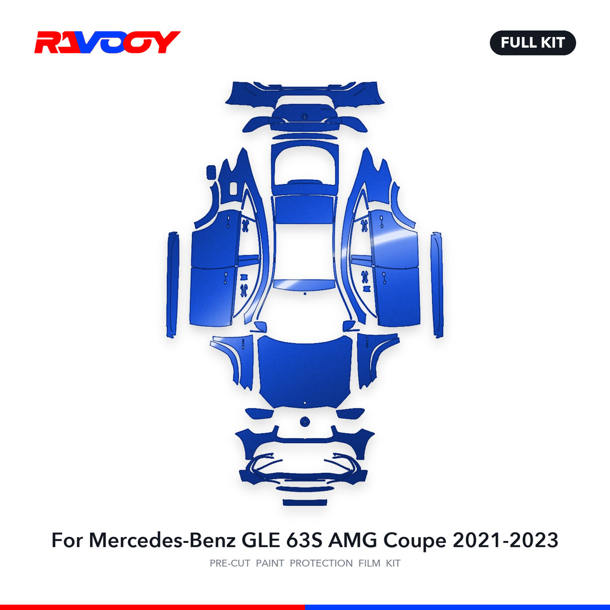 Full vehicle PPF pattern for 2021-2023 Mercedes-Benz GLE 63S AMG Coupe