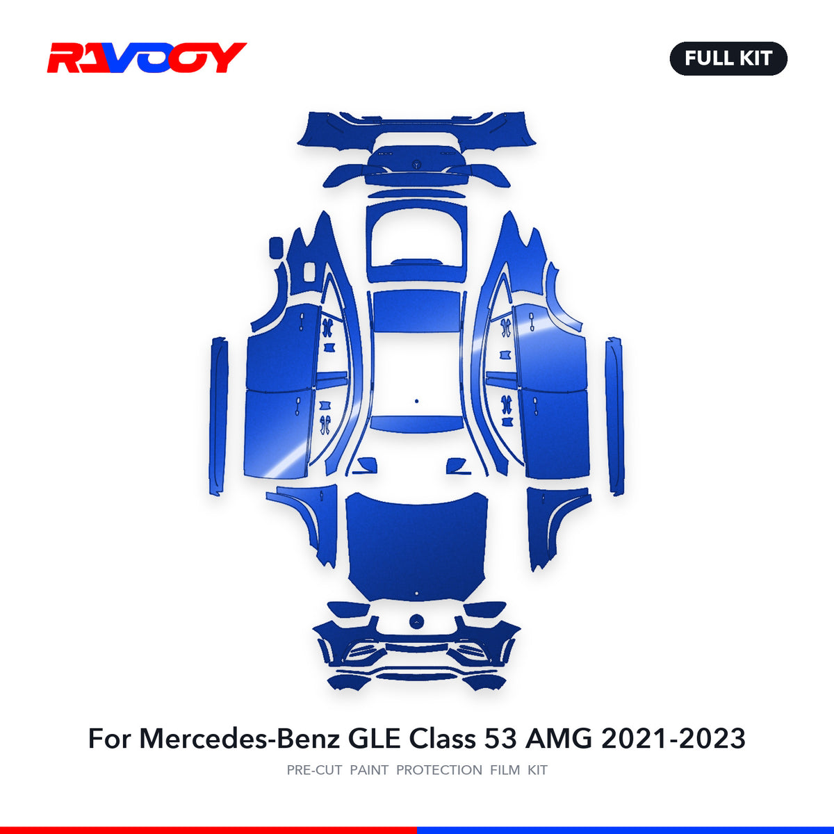 Full vehicle PPF pattern for 2021-2023 Mercedes-Benz GLE Class 53 AMG