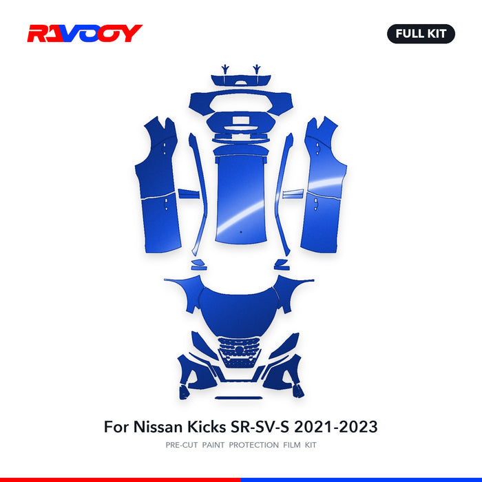 Full vehicle PPF pattern for 2021-2023 Nissan Kicks SR-SV-S