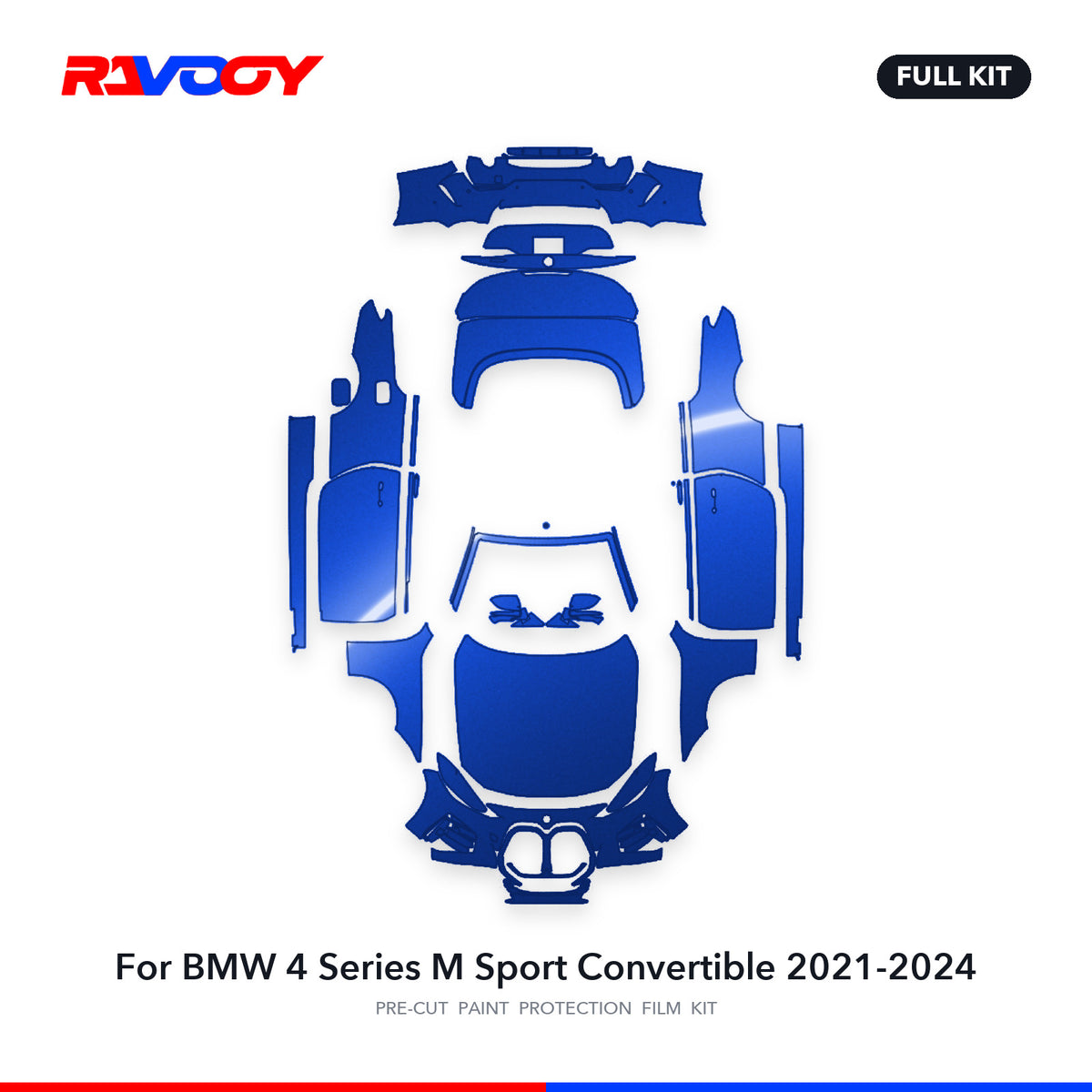 Full vehicle PPF pattern for 2021-2024 BMW 4 Series M Sport Convertible