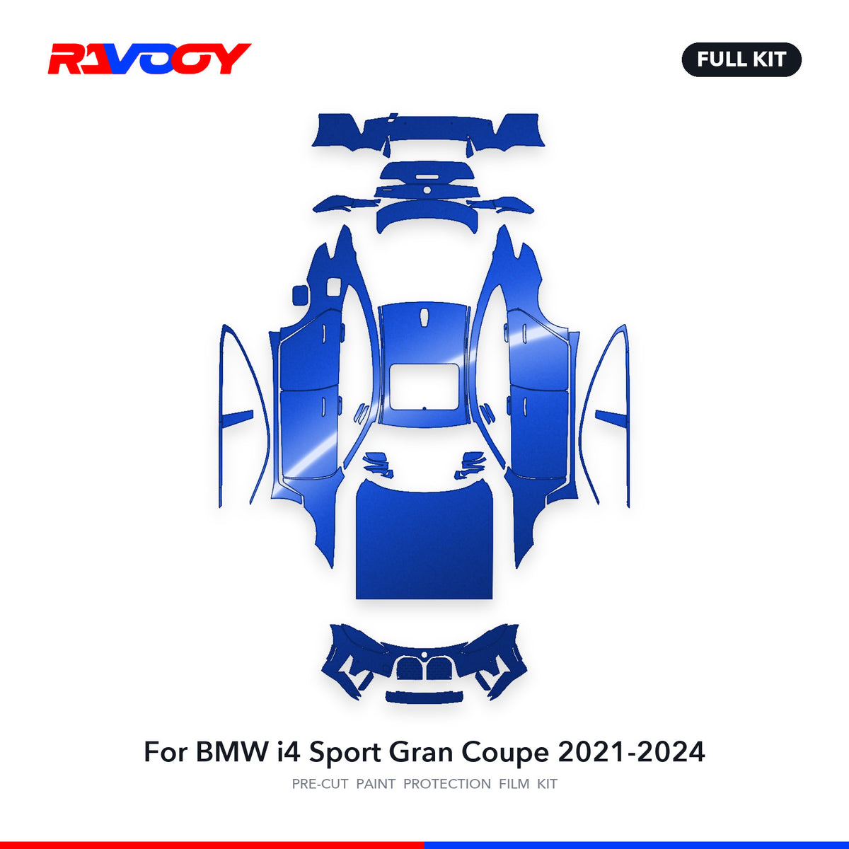 Full vehicle PPF pattern for 2021-2024 BMW i4 Sport Gran Coupe