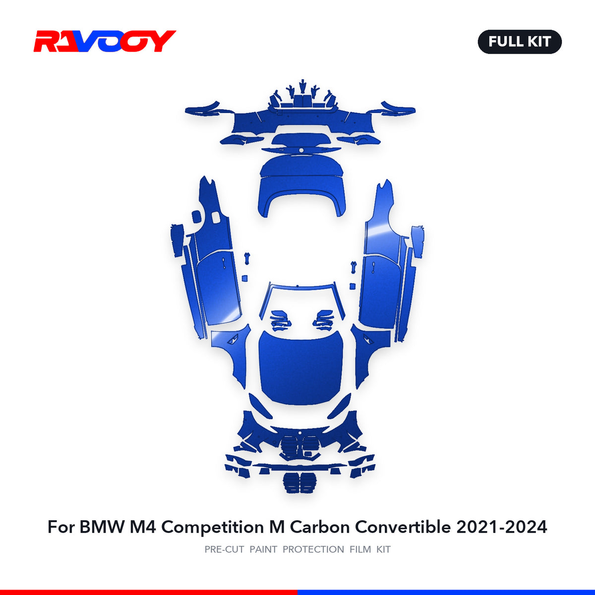 Full vehicle PPF pattern for 2021-2024 BMW M4 Competition M Carbon Convertible