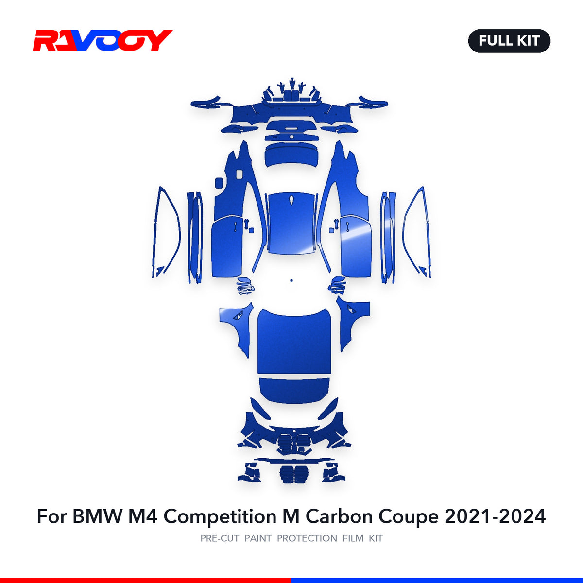 Full vehicle PPF pattern for 2021-2024 BMW M4 Competition M Carbon Coupe