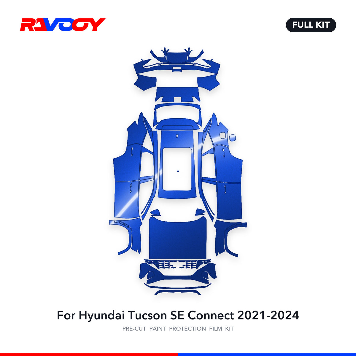 Full vehicle PPF pattern for 2021-2024 Hyundai Tucson SE Connect