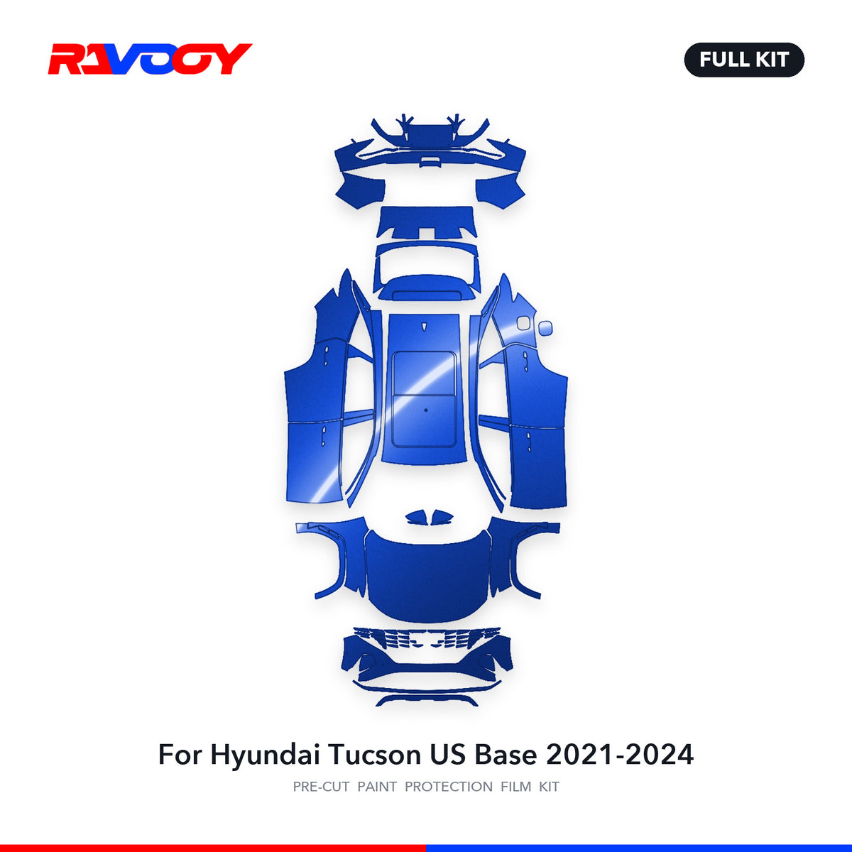 Full vehicle PPF pattern for 2021-2024 Hyundai Tucson US Base
