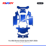 RAVOOY PPF Kit For 2021-2026 Alfa Romeo Giulia Sprint – Pre-Cut Paint Protection Film Clear Bra