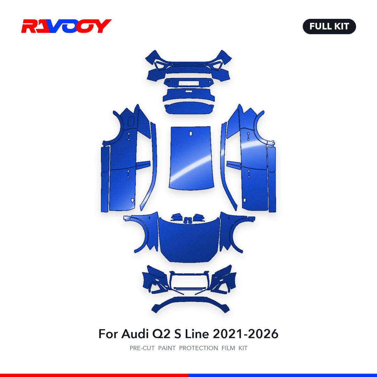 Full vehicle PPF pattern for 2021-2026 Audi Q2 S Line