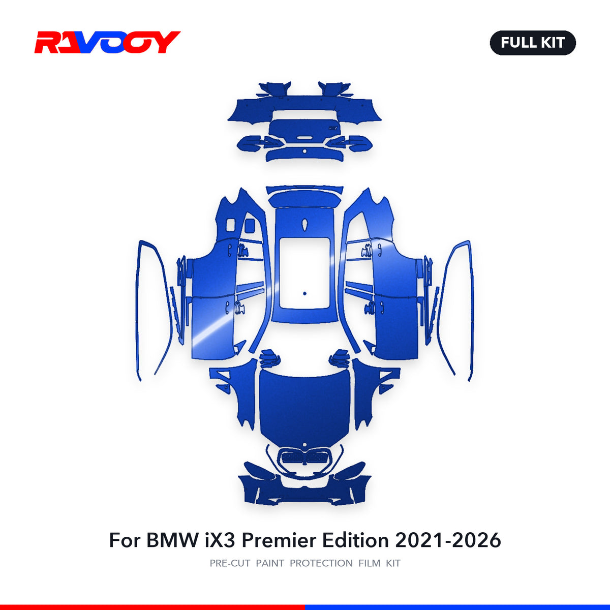 Full vehicle PPF pattern for 2021-2026 BMW iX3 Premier Edition