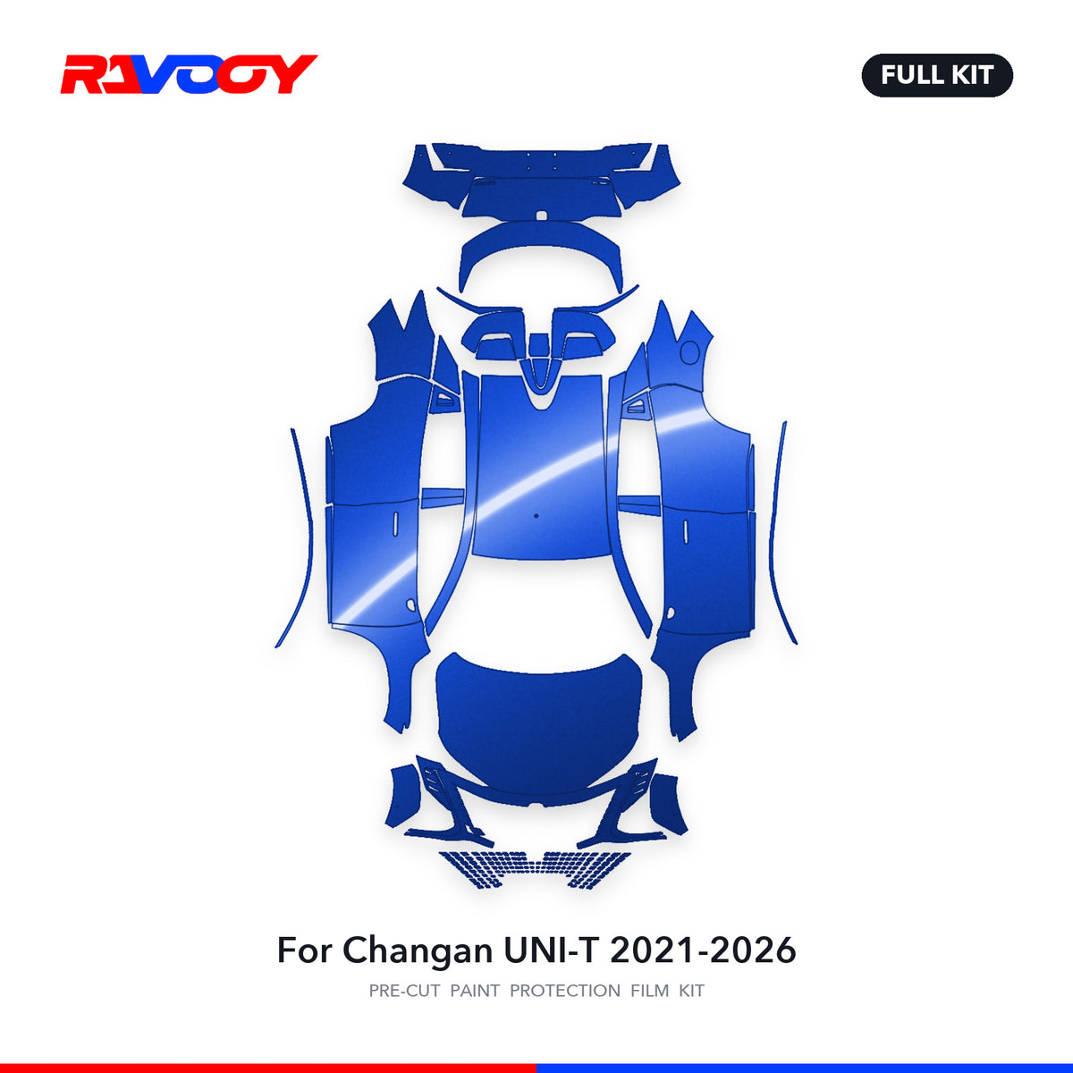 Full vehicle PPF pattern for 2021-2026 Changan UNI-T