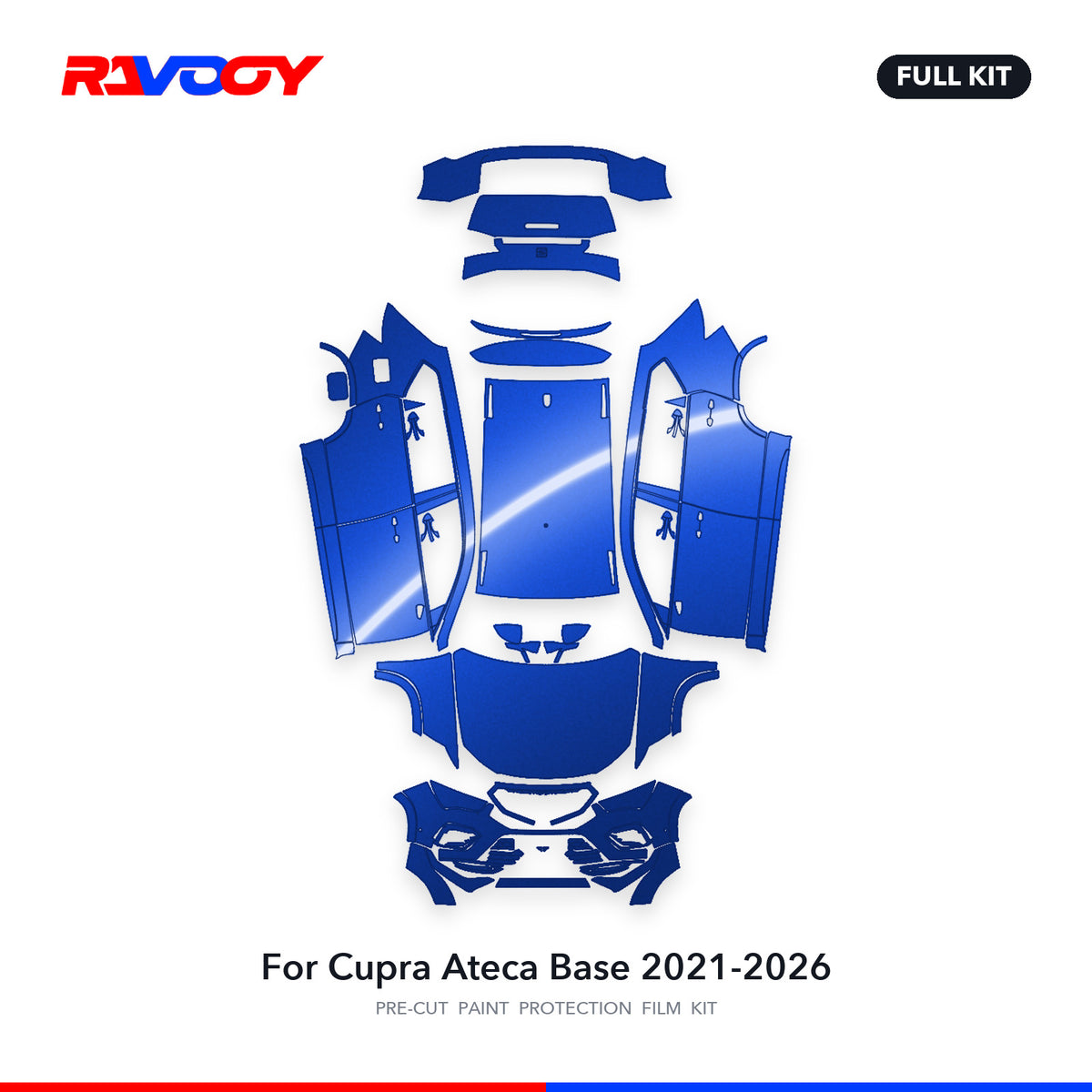 Full vehicle PPF pattern for 2021-2026 Cupra Ateca Base