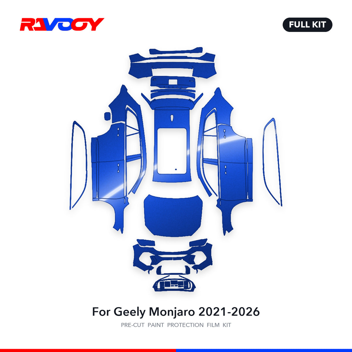 Full vehicle PPF pattern for 2021-2026 Geely Monjaro