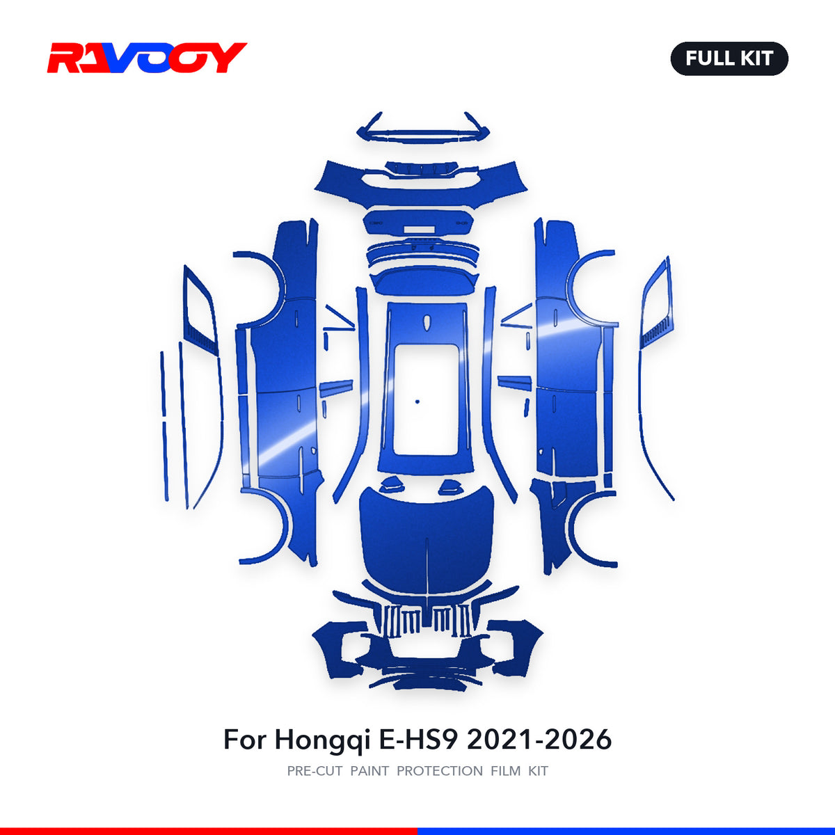Full vehicle PPF pattern for 2021-2026 Hongqi E-HS9