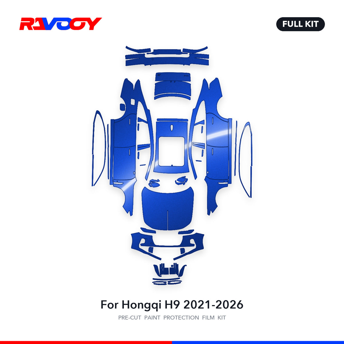 Full vehicle PPF pattern for 2021-2026 Hongqi H9